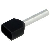 Puntera Hueca Preaislada Doble Cable 1,5mm² Longitud 12mm Negro Bm00657