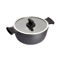 Cocotte - Inoxibar - Absolut Black 28 Cm - Aluminiumguss - Steineffekt - Glasdeckel