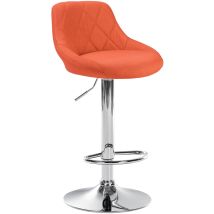 Clp - Taburete De Bar Lazio Tapizado En Tela Naranja Cromado
