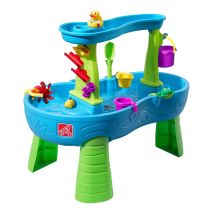 Step2 Rain Shower Splash Table D'Eau Avec 13 Accessoires - Bleu & Vert Table Jeux D'Eau Table D'Activité Pour Le Jardin, Table Activité Eau Table 