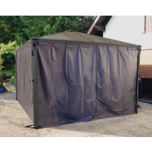 La Maison Du Jardin - Curtain Set For Square Gazebo - Polyester - L217 X W366 Cm - Grey (gazebo Not Included)