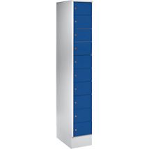 Armario de Compartimentos Pequeños Wolf – 1850 x 300 mm – Acero pintado al horno – Color azul genciana RAL 5010 – Seguridad con cerraduras