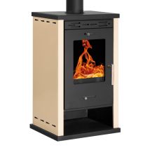 Prometey - Holzofen Eco 3 – 8,5 Kw – Seitenteile Elfenbeinfarben, Leistungsstark Und Effizient – Energieklasse A