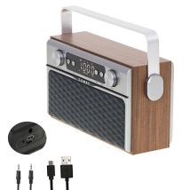 Camry Cr1183 Bluetooth-radio, Retro-design, Fm-tuner, 2 Lautsprecher 8 W, Speicher Für 50 Sender, Mp3-wiedergabe, Usb-anschluss Und Sd-karte, Kabellos