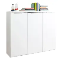 Mueble Organizador Mundi 3 Puertas Blanco Lacado 120x35x102,30