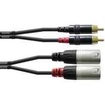 Câble Adaptateur Audio [2x Xlr Mâle - 2x Cinch-rca Mâle] Cordial Cfu1,5mc Noir 1.50 M