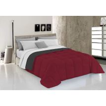 Italian Bed Linen Trapunta Invernale Elegant Microfibra, Bordeaux/grigio Scuro, 1 Posto