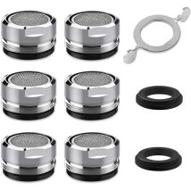 Aireador De Grifo M24, 6 Piezas, Ahorrador De Agua, Con Filtro De Acero Inoxidable Y Abs, Incluye 8 Juntas Y 1 Llave Cromada Para Grifo De Fregadero 