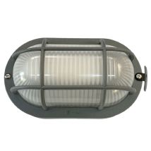 Plafoniera Ovale Con Gabbia 60 Watt E27 Leo - Grigio