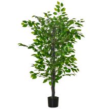 Homcom Pianta Finta Di Ficus Con Vaso Alta 135cm Per Spazi Interni Ed Esterni