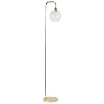 Lampada Da Terra Con Base In Metallo E Paralume In Vetro Dorato Okavango