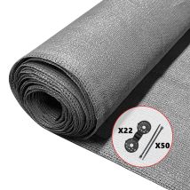 Rete Ombreggiante 1×10m, Telo Frangivista Recinzione Giardino Hdpe, Grigio - Vounot