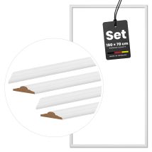 Kgm Weiße Wandleisten 190x70cm- Set 4-teilig - Mdf Selbstklebend