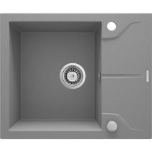 Einzelbecken-granitspüle Mit Abtropffläche, Metallic-grau, Stahl Zqn S11a