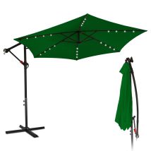 Sonnenschirm Ampelschirm Garten Schirm Pavillon Mit Led Beleuchtung 350cm - Grün - Swanew