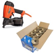 Tacwise Fcn55v Corded Coil Nailer 57mm Air Framing Nail Gun + 2.1 X 30mm Nails