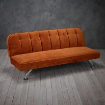 LPD Furniture – Brighton Sofa Bed – Velvet Upholstered – Grey – Chrome Legs – 2 Seater – 180 cm Width – 35 kg