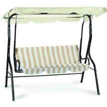 Garden Friend Stahl Schaukelstuhl 170x113x156h Cm 3 Plätze Beige