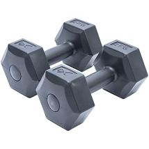 XQMAX – Set de 2 mancuernas de 2 kg – Cemento – Entrenamiento en casa y gimnasio – Tonificación y fortalecimiento muscular