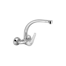 Grifería Fregadero Pared Vertical Caño Tubo Cromo 150mm Mirtak