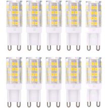 Bombillas Led G9, Blanco Cálido 3000k, 5 W, Equivalente A Bombillas Halógenas De 40 W, 420 Lúmenes, No Regulable, Paquete De 10 [clase Energética A+]