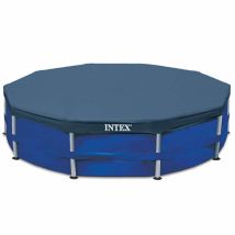 Intex – Round Pool Cover 366 cm – Navy Blue – 100% Polyethylene – Tear-Resistant – Water-Repellent – Fits Pools with Drain Holes