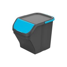 Mondex - Wertstoffbehälter De Stack N' Sort Blau Grau 25 L Stapelbar Mit Deckel 40 X 30 X 34 Cm - Marke: Ean: 8053687881495