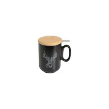 Tisanière Cerf Origami Noire 45cl Design Élégant, Filtration Intégrée - Table Et Cook