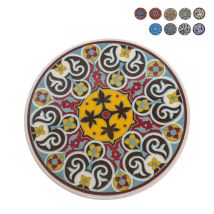 Dessous De Plat Rond En Céramique Peint À La Main 17x1 Cm Suli - Jaune