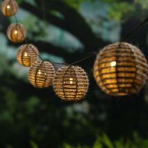 Cémonjardin – Guirlande solaire 20 ampoules LED en corde – Couleur de la lumière, Longueur, Nombre de source(s) de lumière