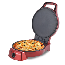 Four À Pizza Et Tartes Rouge Avec Grill Plancha Revêtement Pierre Antiadhésif Coloris Rouge