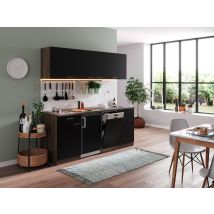 Cucina Cucinino Cucina Singola Rovere York Nero Oliver 195 Cm Respecta