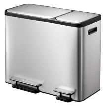 Cubo De Pedal Ecocasa 30+15 L Plateado Mate Eko
