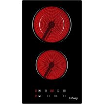 Plaque Table De Cuisson Vitrocéramique 2 Foyers,protection Contre La Surchauffe Sécurité Enfants- 3200w, 29cm