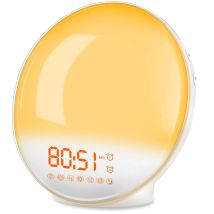 Leisei Lichtwecker für Kinder – LED Nachtlicht mit 7 Farben – 20 Helligkeitsstufen – USB-Ladeanschluss