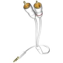 In-akustik - Star - Cable De Audio Para Mp3 (clavija De 3,5 Mm A Rca De 2 Clavijas, 1,5 M), Color Blanco