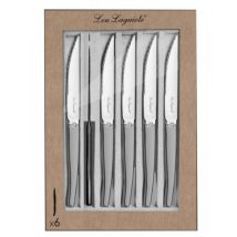 Set mit 6 Steakmessern – 13/0 Edelstahl – Klinge mit Mikrozahn – Lieferung in Magnetbox – Laguiole – 251306mb02k35