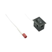 Wippschalter Eckig, Schwarz Ein/aus Mit Prägung, 2000mm Mit Ministecker