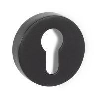 System+ - Bocallave Yale Redondo Ø50 Níquel Mate, Cromo Satinado, Negro Mate Acabado Negro Mate