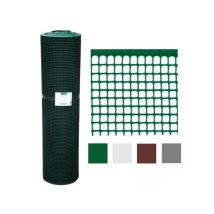 Red de malla rígida HDPE 10x10 mm 100 m color marrón – Protección para cercas y rejas – Resistente a agentes químicos y rayos UV