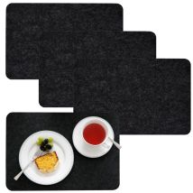 Dunedesign - 4 Salvamanteles Individuales 43x30x0,5cm Fieltro Sintético Antracita
