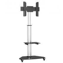 Techly - Supporto A Pavimento Con Mensola Trolley Tv Lcd/led/plasma 37-70'' Silver