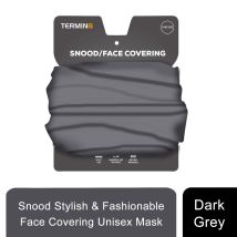 Termin8 Unisex Multifunctional Snood And Face Covering Mask, Dark Grey