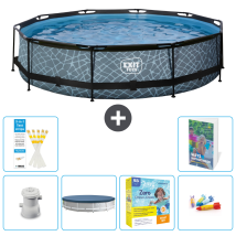 Exit-toys Piscina Exit Redonda - Efecto Piedra - 360x76 Cm - 7-piezas S231