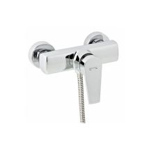 Grifo monomando ducha Klip – Cuerpo y florones en latón – Maneta en Zamak Cromado – Cartucho cerámico silencioso Ø40