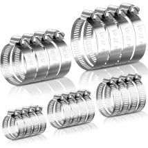 20 Abrazaderas Ajustables Para Mangueras De 8-51 Mm, Acero Inoxidable 304, Abrazaderas Metálicas Para Mangueras, Abrazaderas Para Tuberías De 8-12/13-