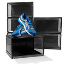 6er Set Schwarze Schuhbox Stapelbar Aufbewahrungsbox Kunststoffbox Schuhkasten Schuhkarton Schuhorganizer Bis Gr.47