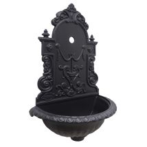 Fonderia Bongiovanni - Fontaine Murale En Fonte Grise Granada Pour Mur De Balcon De Jardin De Maison Sans Robinet