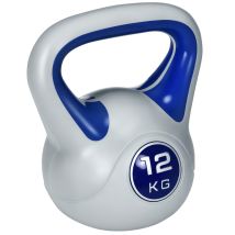Kettlebell - Sportnow - 12 Kg - Avec Poignée Ergonomique - Musculation, Entraînement - 24 X 17 X 28 Cm - Bleu