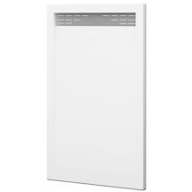 Tegler - Receveur De Douche Avec Demi-cadre Modèle Bidai Texture Ardoise. Blanc, Siphon En Cadeau 80x180 Ral 9003